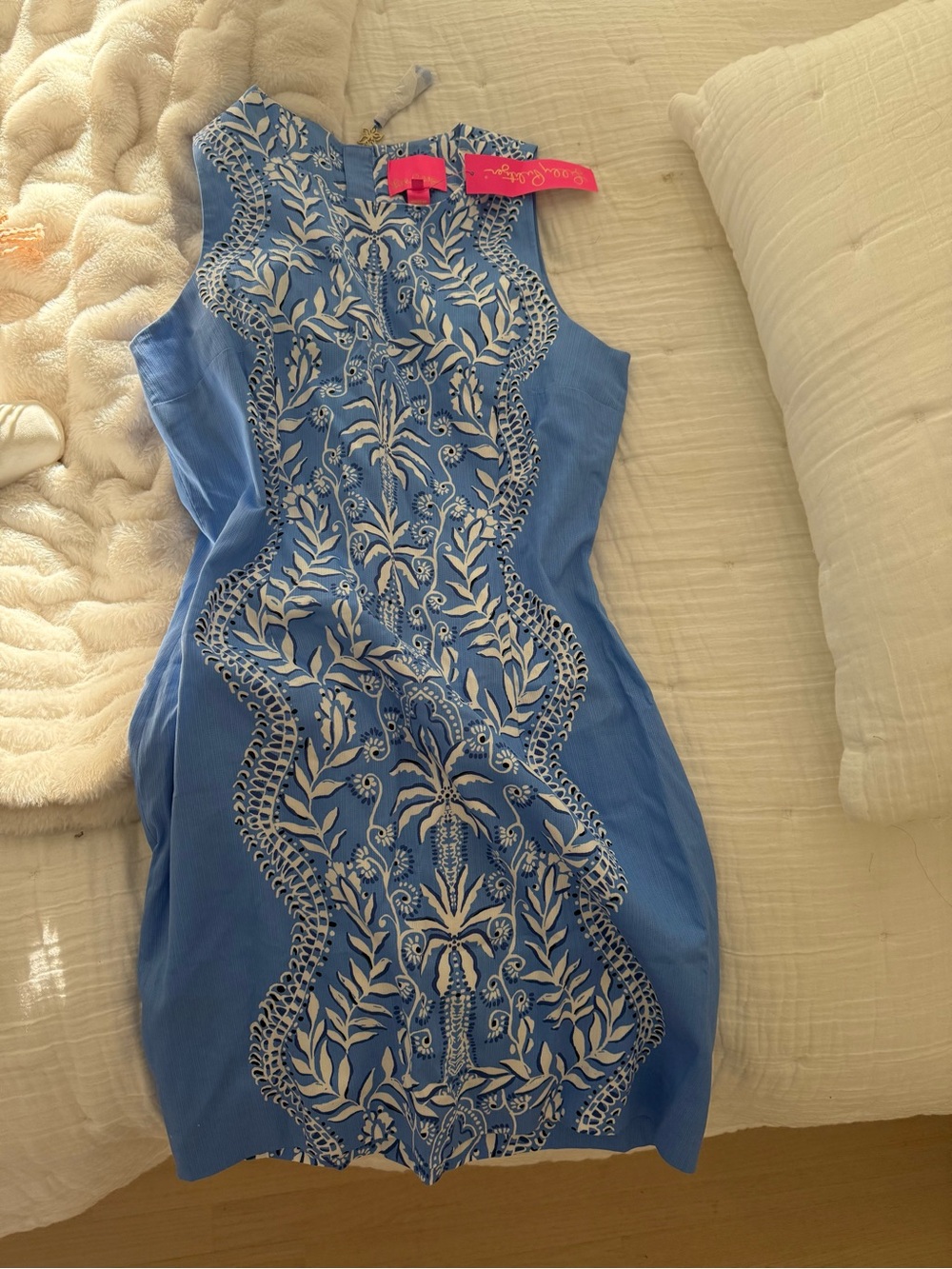 Lilly Pulitzer Blue Mini Dress with White Embroidered Front Panel